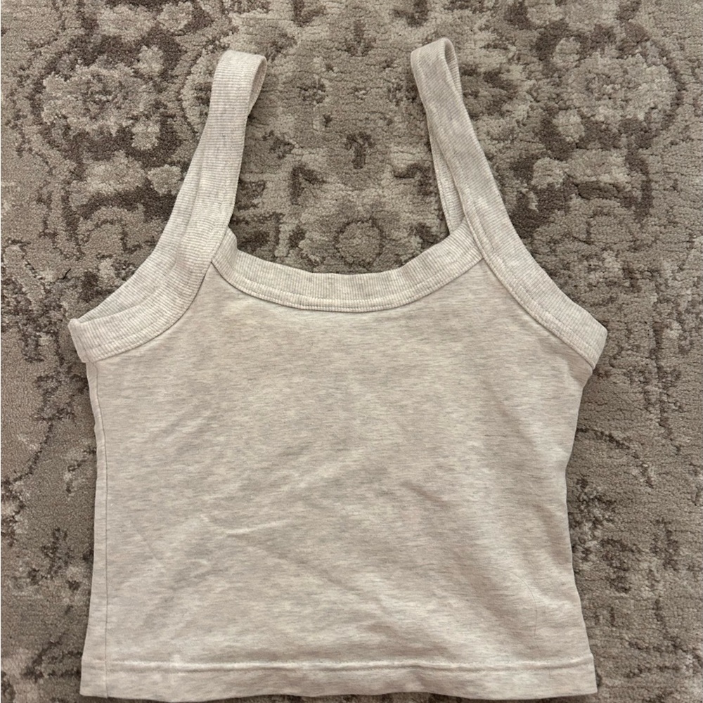 Aritzia Light Gray Crop Top